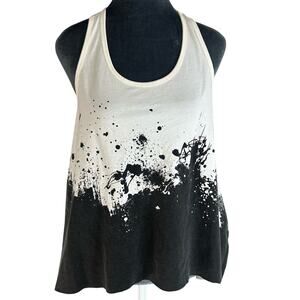 Harley Davidson - womens small - racer back tank- twist off white faded black